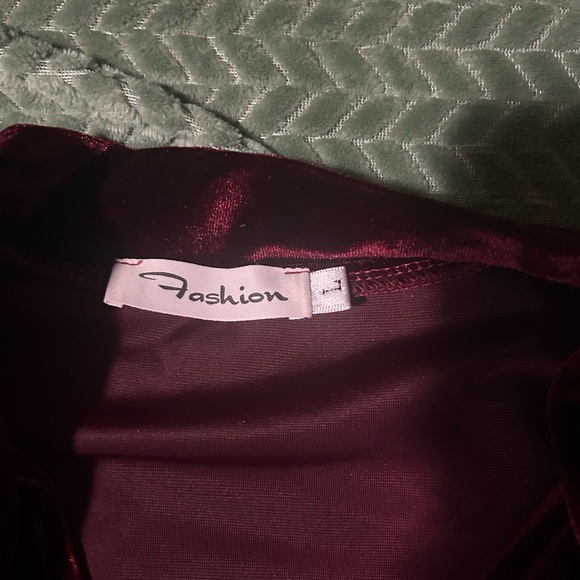 Crushed velvet Christmas red dress - Picture 9 of 9